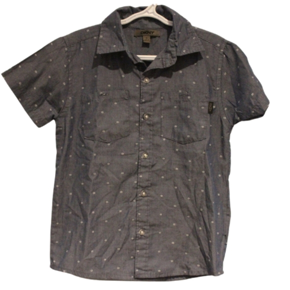 3/$25 🏷 DKNY Blue Short Sleeve Dress Shirt Size 6 - Picture 1 of 2